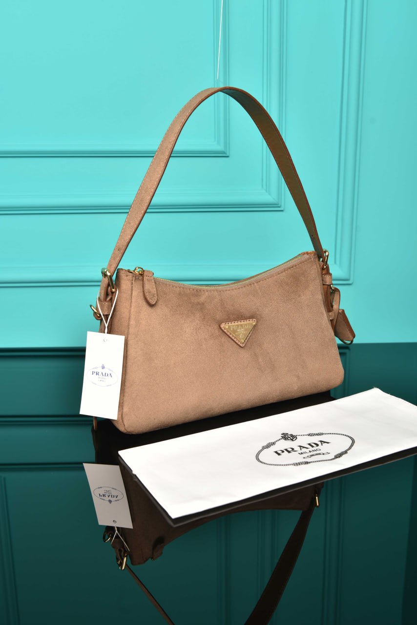 PR - Aimee Medium Leather Shoulder Bag in Suede