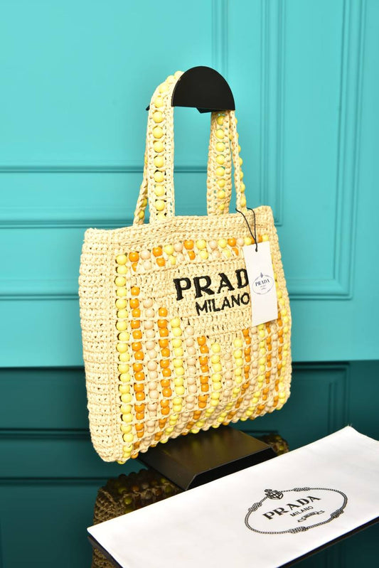 PR - Wood Bead Embroidered Logo Tote Bag