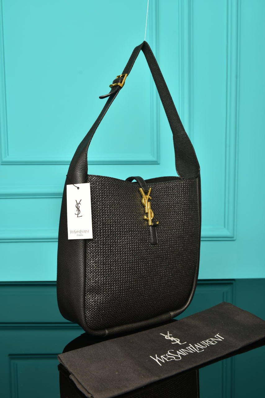 YS - Le 5 A 7 Supple Small in Raffia and Leather