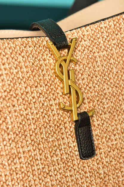 YS - Le 5 A 7 Supple Small in Raffia and Leather