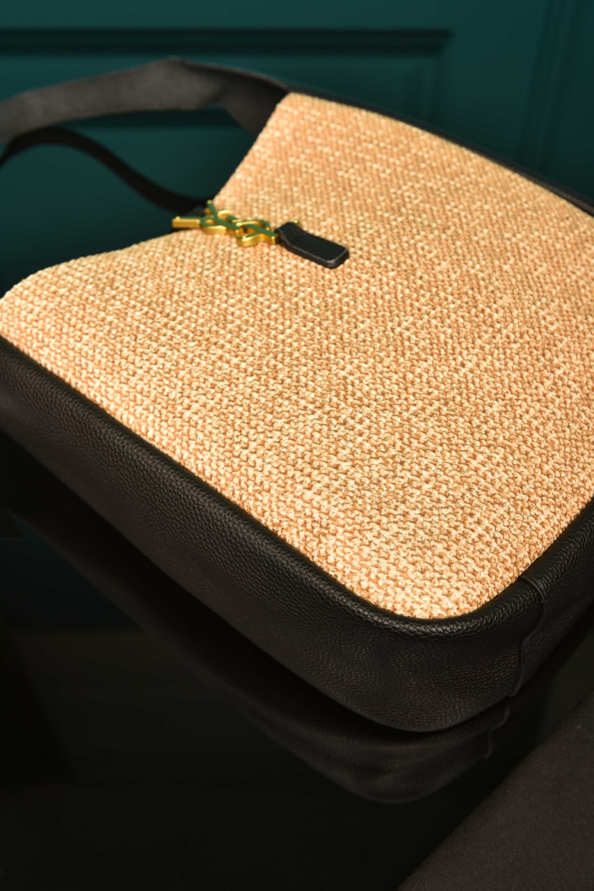 YS - Le 5 A 7 Supple Small in Raffia and Leather