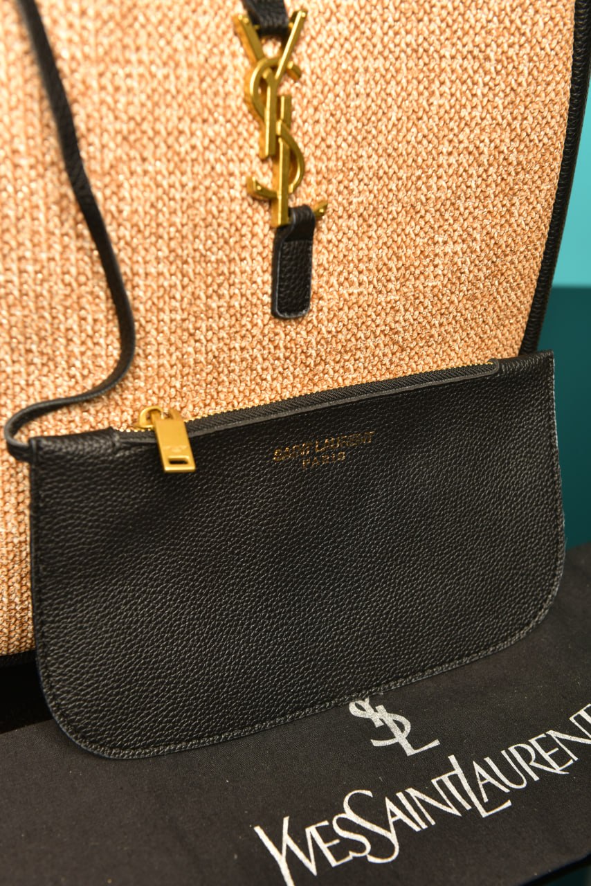 YS - Le 5 A 7 Supple Small in Raffia and Leather