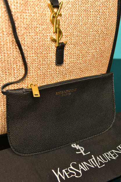 YS - Le 5 A 7 Supple Small in Raffia and Leather
