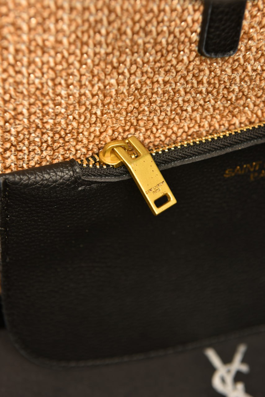 YS - Le 5 A 7 Supple Small in Raffia and Leather