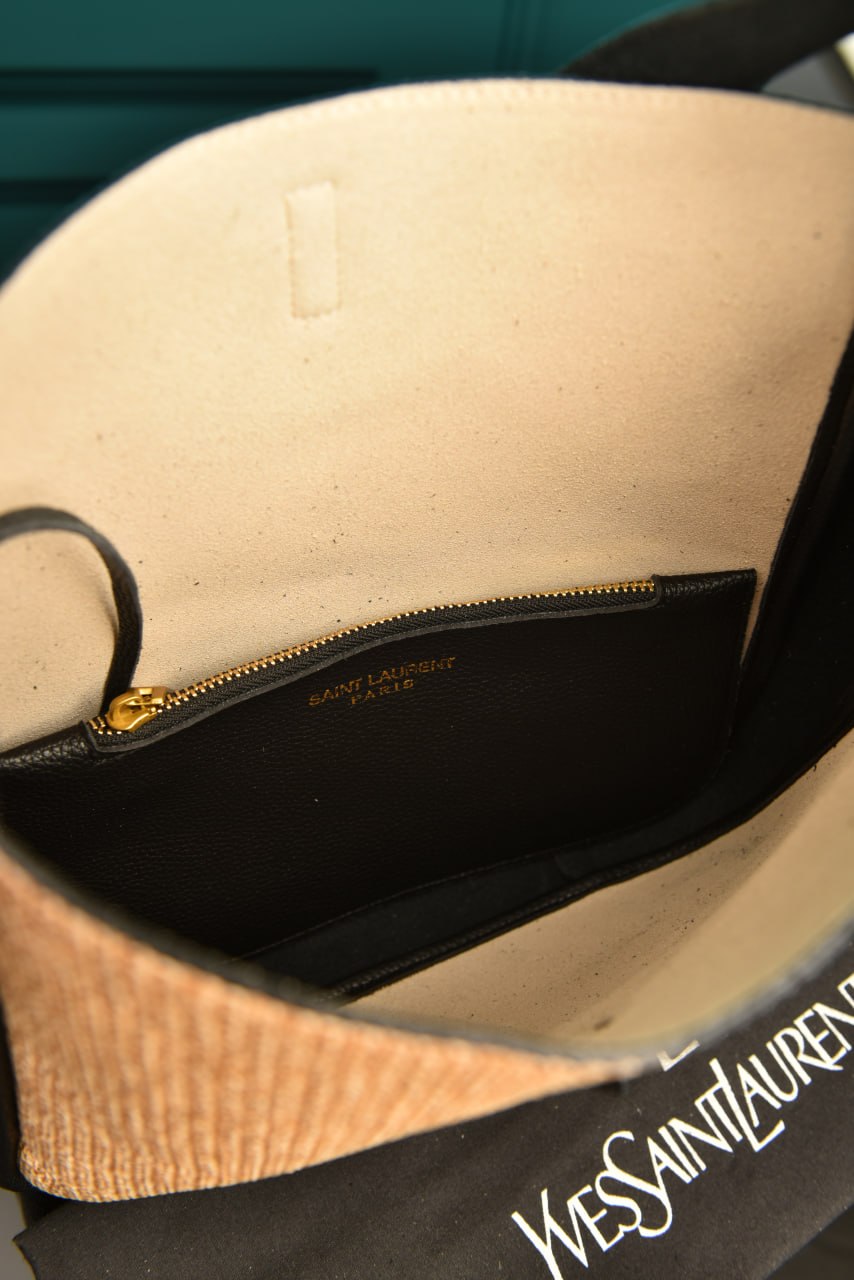 YS - Le 5 A 7 Supple Small in Raffia and Leather