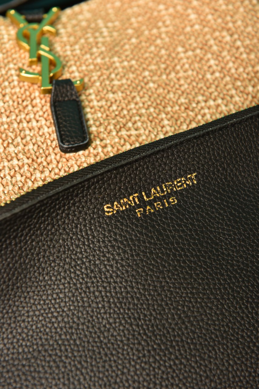 YS - Le 5 A 7 Supple Small in Raffia and Leather
