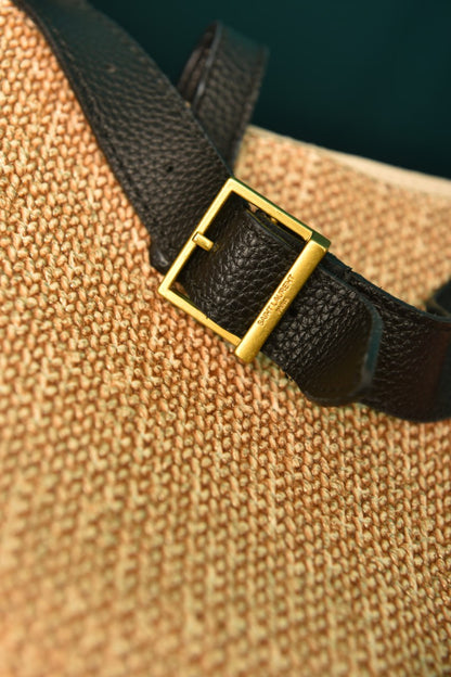 YS - Le 5 A 7 Supple Small in Raffia and Leather