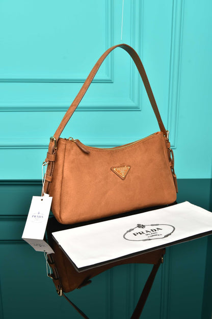 PR - Aimee Medium Leather Shoulder Bag in Suede