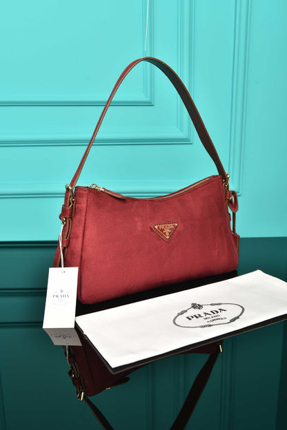 PR - Aimee Medium Leather Shoulder Bag in Suede