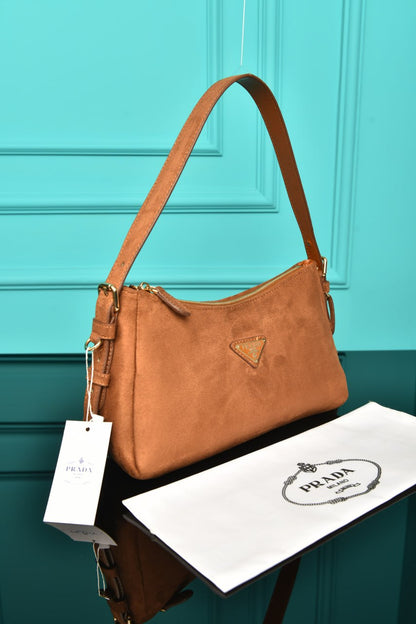 PR - Aimee Medium Leather Shoulder Bag in Suede