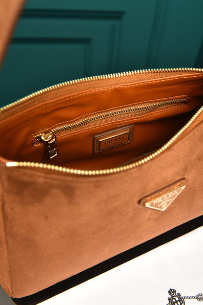 PR - Aimee Medium Leather Shoulder Bag in Suede
