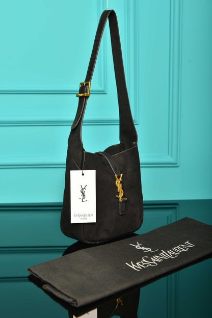 YS - Le 5 A 7 Micro Made of Grained Leather Bag in Suede
