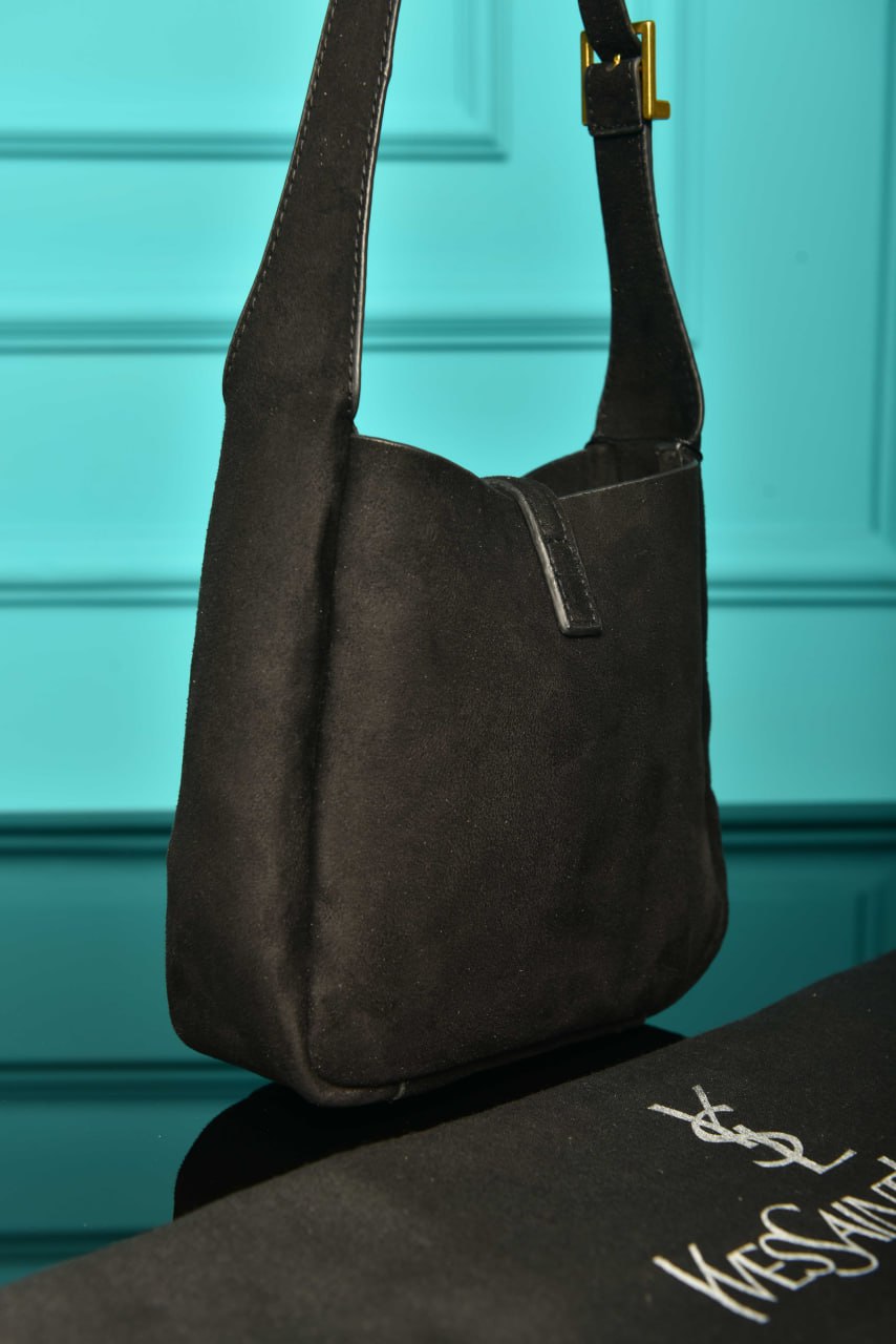 YS - Le 5 A 7 Micro Made of Grained Leather Bag in Suede