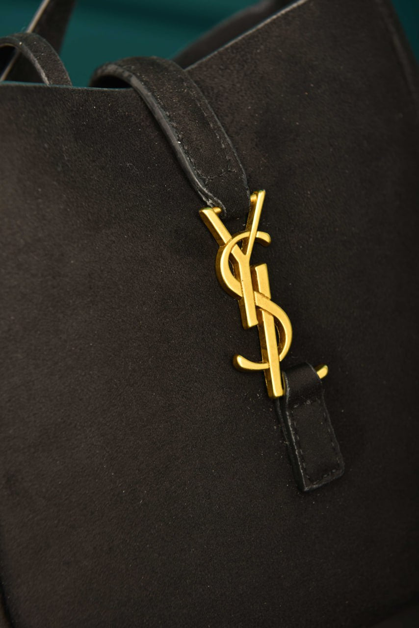 YS - Le 5 A 7 Micro Made of Grained Leather Bag in Suede