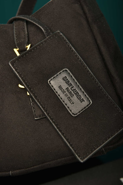 YS - Le 5 A 7 Micro Made of Grained Leather Bag in Suede