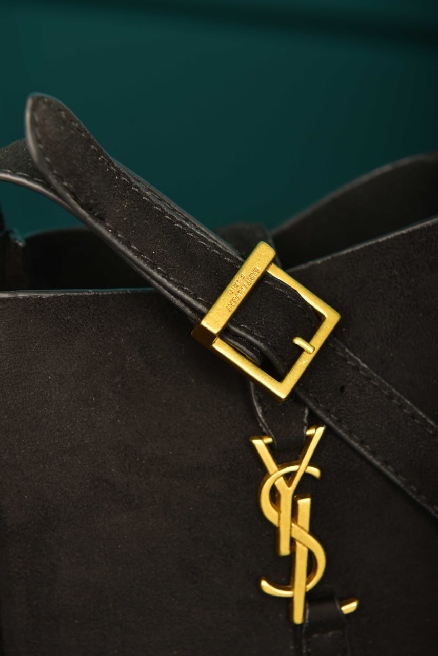 YS - Le 5 A 7 Micro Made of Grained Leather Bag in Suede