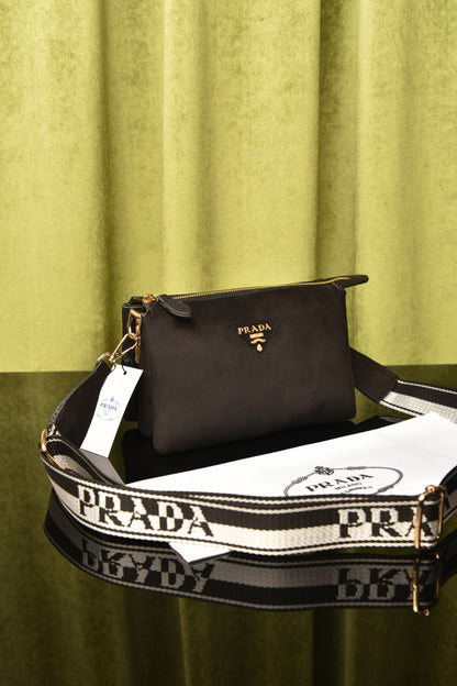 PR - Vitello Daino Soft Mini Zippered Bag Argilla