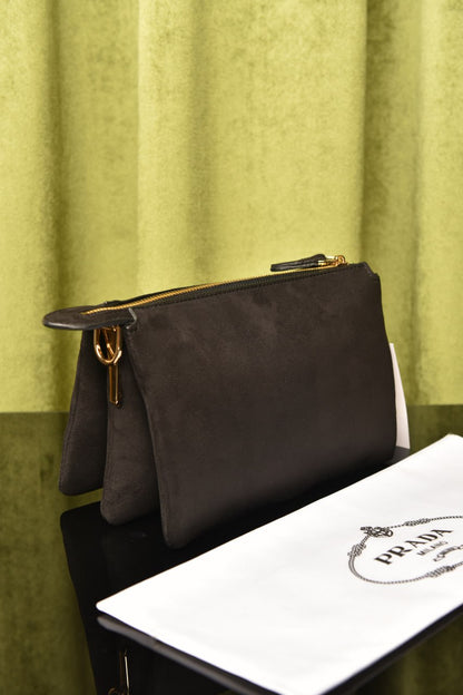 PR - Vitello Daino Soft Mini Zippered Bag Argilla