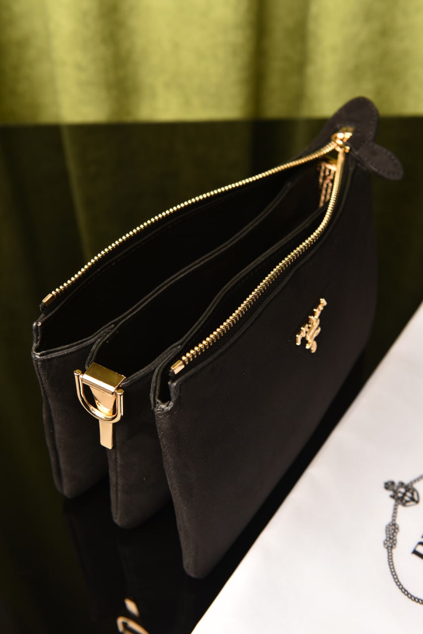 PR - Vitello Daino Soft Mini Zippered Bag Argilla