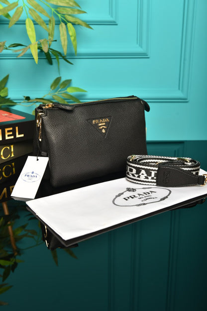 PR - Vitello Daino Soft Mini Zippered Bag Argilla