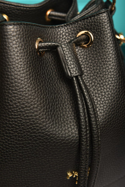 PR - Vitello Daino Bucket  Bag Black