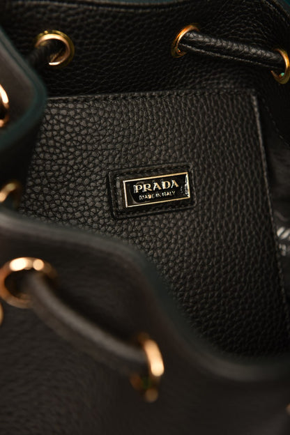 PR - Vitello Daino Bucket  Bag Black